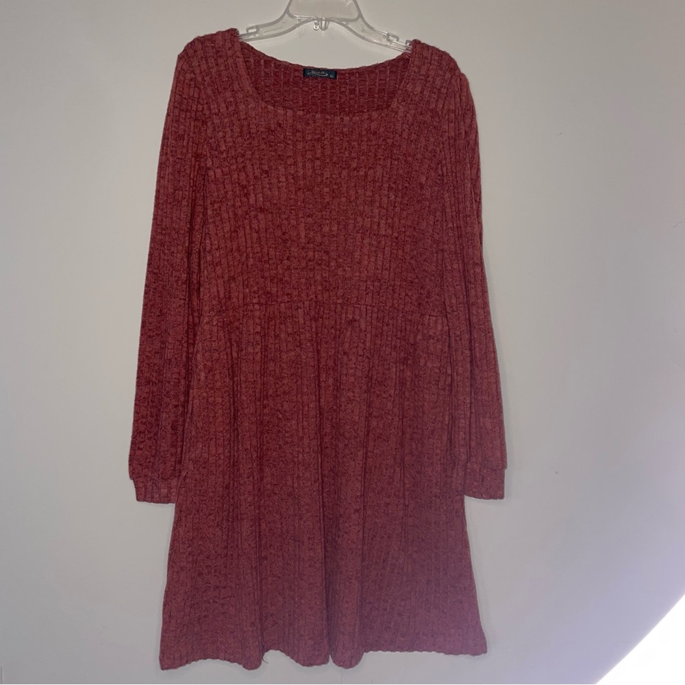 Ofeefan Red Ribbed Knit Dress